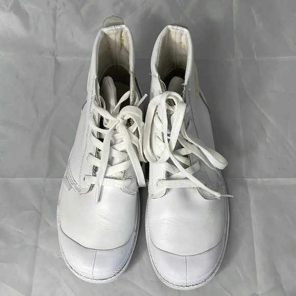 L’ORIGINALE PALLADIUM White Pampa Hi Top Lace Up Boots Sneakers Leather 7.5 - Picture 10 of 16